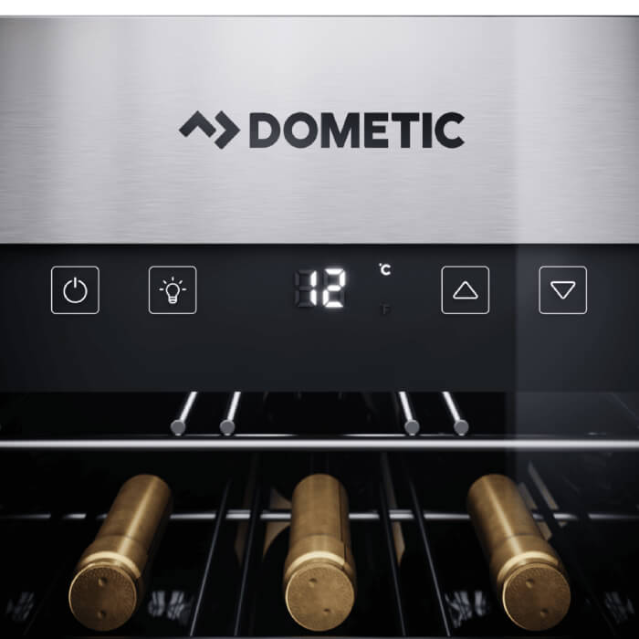 front of the dometic wine cellar with display
